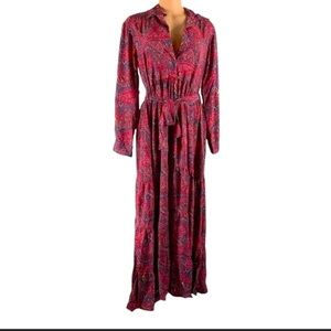 Chaudry Women's Long Sleeve Maxi Boho Dress Size LP